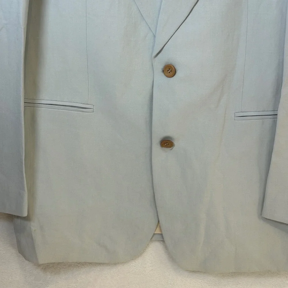 Hugo Boss Easy Line Mens Light Blue Linen Blend Sports Coat Blazer Italy 42L